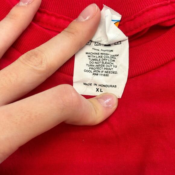 2000s Foo Fighters Bay Island Red Mens XL Lightning Bolt Alt Rock Band T-Shirt - Picture 5 of 9